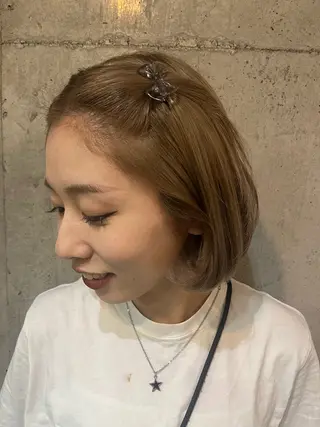 ショート カラー 韓国ボブ/ハッシュ カットKIRAのヘアスタイル