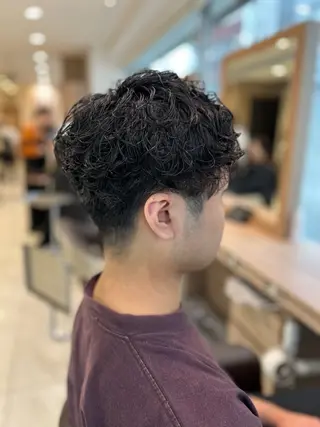 ショート パーマ メンズ メンズハイライト × perm Runoのヘアスタイル