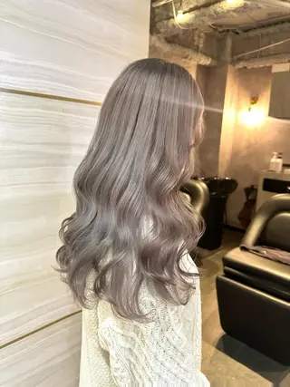 ロング カラー パーマ ヘアアレンジ メンズ 🌱巴結生🌿大宮 ☁️ミルクティーのヘアスタイル