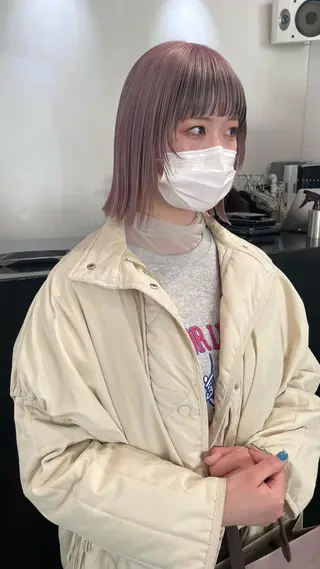 ミディアム カラー パーマ ヘアアレンジ メンズ キッズ ネイル マツエク・マツパ アイブロウ 艶ハイトーン/ヘア アレンジAYAKAのヘアスタイル