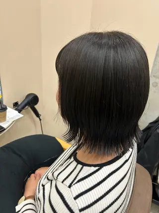 ミディアム カラー 顔周りレイヤー/ ふわあいりのヘアスタイル