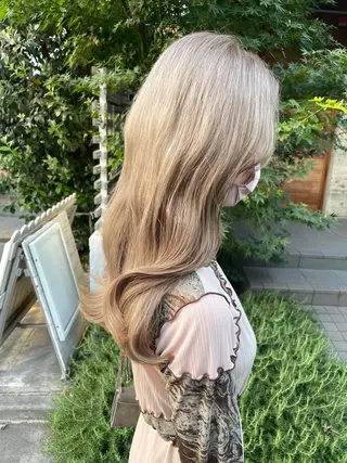 ロング カラー 顔周りカット 【オノザワリョウ】のヘアスタイル