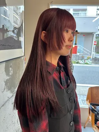 ロング カラー 永田 愛莉のヘアスタイル