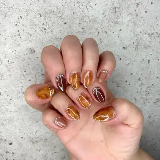 ミディアム カラー パーマ ヘアアレンジ メンズ キッズ ネイル マツエク・マツパ Salon Ｋのネイルデザイン