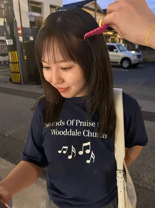 セミロング kana shimizuのヘアスタイル