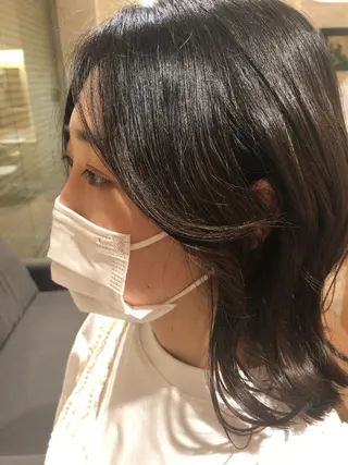 ミディアム ⬛️⬜️髪質改善⬛️ ⬜️藤川慎太郎のヘアスタイル