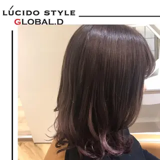 ミディアム カラー パーマ Lall  You 大阪所属・🥛洒落髪小顔cut なら龍崎🥛のヘアスタイル