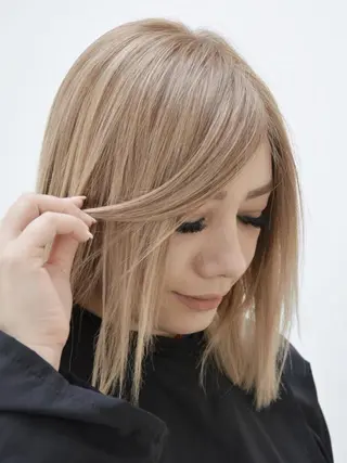 ロング カラー パーマ ヘアアレンジ チビ編み込みエクステ シールEXどぅ〜すのヘアスタイル