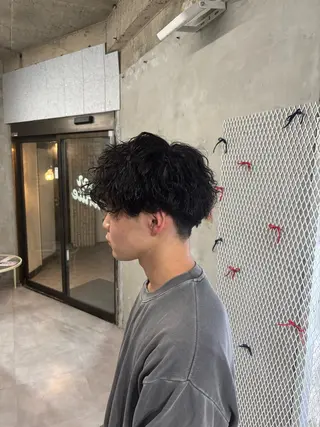 ショート パーマ メンズ door white hideのヘアスタイル