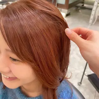 セミロング カラー ボブパーマ 🌷ヨシカワハナコのヘアスタイル