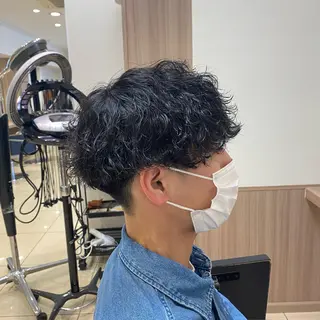 ミディアム パーマ 透明感カラー/ 松井克樹のヘアスタイル