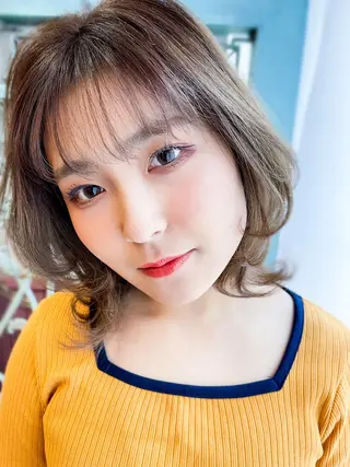 ミディアム カラー パーマ ヘアアレンジ メンズ 表参道Lise おおいしおりのヘアスタイル