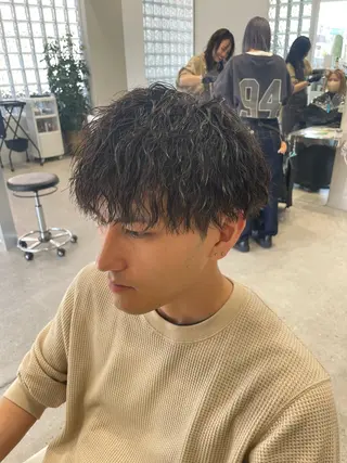 パーマ メンズ 無料ショートモデル 募集中❗️秋山ひらいのヘアスタイル