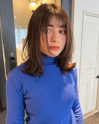 セミロング カラー パーマ ヘアアレンジ キッズ ネイル マツエク・マツパ アイブロウ ウルフレイヤーカット /チヒロのヘアスタイル