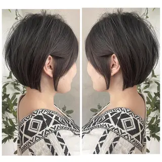 ショート カラー 京都大人女性ショート 徒歩1分/秋山のヘアスタイル