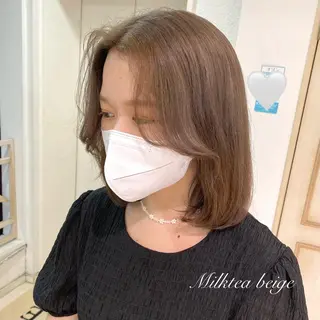 ミディアム カラー 透明感カラー 古山 結季🌙🖤のヘアスタイル