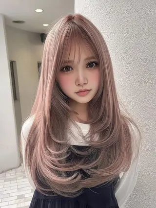 セミロング 祖慶 歩のヘアスタイル