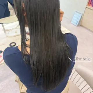 ロング カラー 縮毛矯正/ベージュ カラー🧸綾里のヘアスタイル