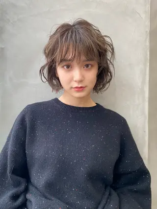 ミディアム カラー パーマ 無料カットモデル募集 🌱ひょうがのヘアスタイル