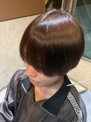 カラー メンズ フェザーパーマ/ ダブルカラー/藤田のヘアスタイル