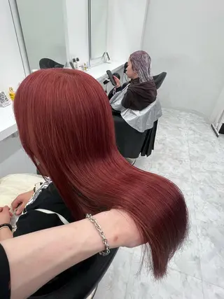 セミロング カラー 💖似合わせカラー レイヤー💖縮毛矯正のヘアスタイル