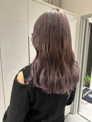 ロング カラー ヘアアレンジ オリーブ透明感カラー 表参道/MIKUのヘアスタイル
