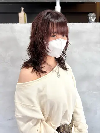 セミロング カラー パーマ すぎもと さき⚡️ レイヤー・*パーマのヘアスタイル