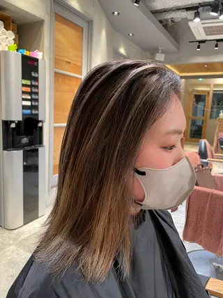 ミディアム カラー ハイトーン×髪質改善 KENTAのヘアスタイル