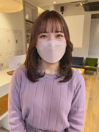 ミディアム かわい りほのヘアスタイル