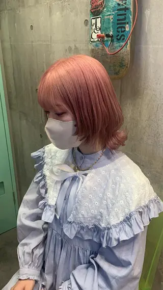 ミディアム カラー ハイトーン/メンズ/ ウルフ特化   小松のヘアスタイル