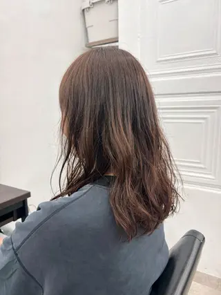 セミロング カラー パーマ ヘアアレンジ 🌱ボブ/レイヤー/ ベージュ/あやみ✨のヘアスタイル