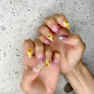 ミディアム カラー パーマ ヘアアレンジ メンズ キッズ ネイル マツエク・マツパ Salon Ｋのネイルデザイン