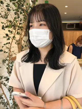 ミディアム カラー パーマ ヘアアレンジ ❣️倉敷❣️美髪 カラー能登一成のヘアスタイル