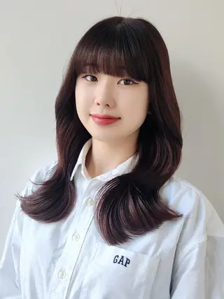 ロング カラー Nanako。/韓国 ハッシュカットのヘアスタイル