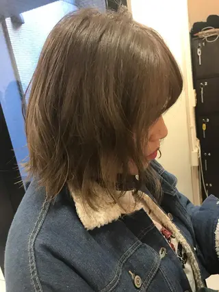 ミディアム カラー パーマ ヘアアレンジ メンズ キッズ ネイル マツエク・マツパ 神山 昌子のヘアスタイル