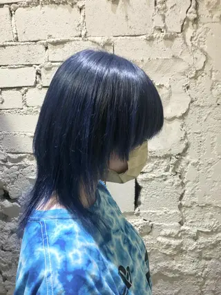 ミディアム 興津/韓国レイヤー ダブルカラー美髪縮毛のヘアスタイル