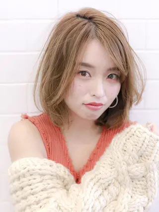 ミディアム カラー 髪質改善、縮毛矯正 店長浅野太郎のヘアスタイル
