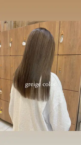 ロング カラー 黒田瀬奈/ボブ まろやかベージュのヘアスタイル
