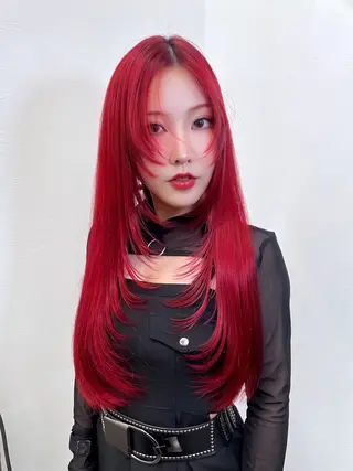 ロング カラー レイヤー×ハッシュカ ット｜Keisukeのヘアスタイル