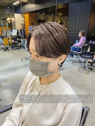 ショート カラー 透明感カラー🌿 グレージュ🐺陽介のヘアスタイル