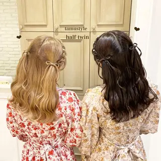 セミロング ヘアアレンジ シールエクステ横浜 🐏☁️miminaのヘアスタイル