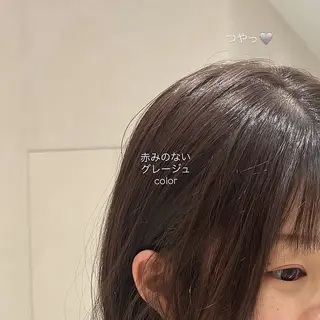 セミロング カラー 久力琴音''透明感 カラー''アレンジのヘアスタイル