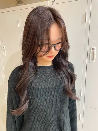 セミロング 透明感ベージュカラー yumekaのヘアスタイル