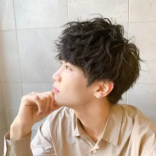 ショート パーマ メンズ 【メンズ縮毛矯正】 田中秀斗のヘアスタイル