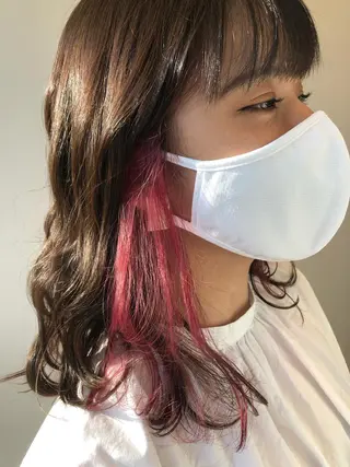 ミディアム カラー ハイトーン×レイヤー /遠藤将太のヘアスタイル