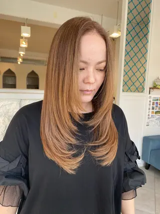 ロング パーマ 饒平名 知也のヘアスタイル