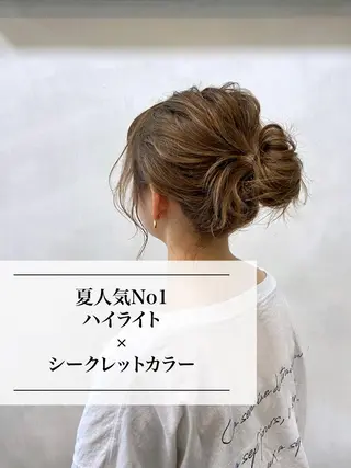 ミディアム カラー 進 詩織のヘアスタイル