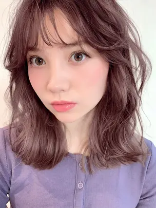 ミディアム カラー 韓国ヘア🇰🇷🎀 YURIAのヘアスタイル