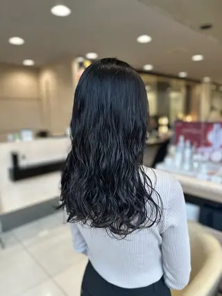 セミロング パーマ クロスパーマ/うる艶 カラー/Kurumiのヘアスタイル