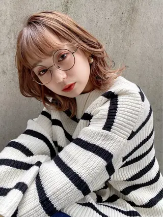 ミディアム 🌸レイヤー/ブリー チ艶カラー🌸NOAのヘアスタイル